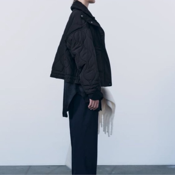 Zara black water repellent puffer jacket size XS NWT - Picture 8 of 8